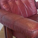 Scandinavian Mid-Century Modern Leather Easy Chair by Ekornes 1970s.