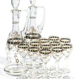 Service à liqueur en cristal émaillé 10 pièces