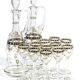 Service à liqueur en cristal émaillé 10 pièces