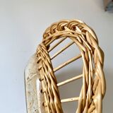 Wicker and ceramic piece signed, 1990s.