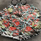 Plateau en céramique peinte décor