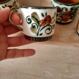Set of 4 tea or coffee cups, Boch ceramic, Argenteuil series from the 60s