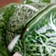 Soup tureen and cabbage slipware dish