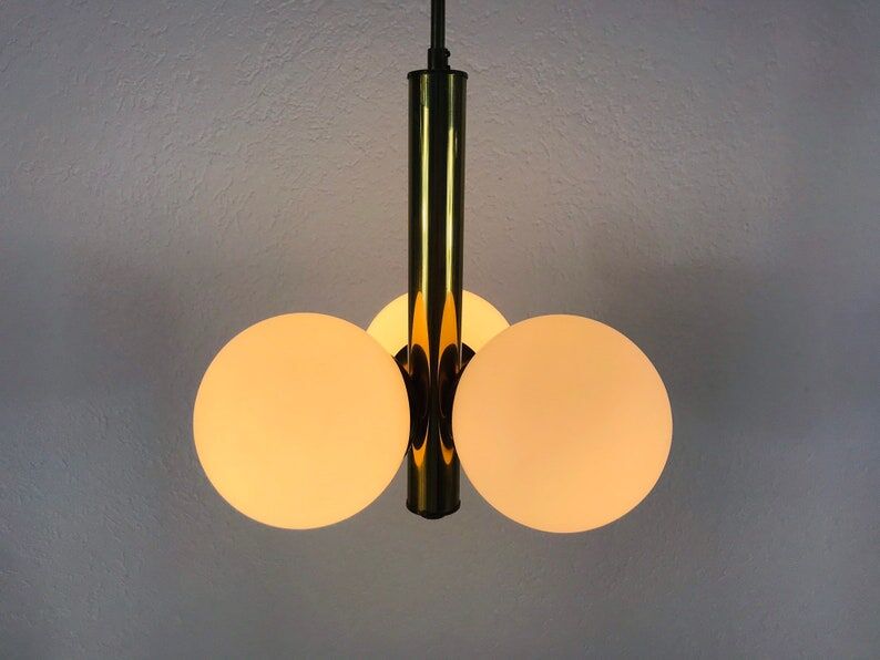 Brass pendant lamp by Kaiser, Germany, 60s