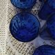 9 antique cobalt blue water glasses