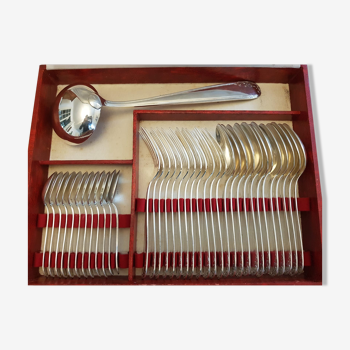 Silver housewife with 36 place settings and ladle