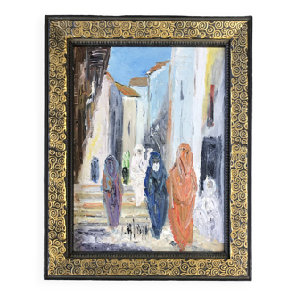 Louis ALBAN "Walk in the Medina" Oil on panel signed