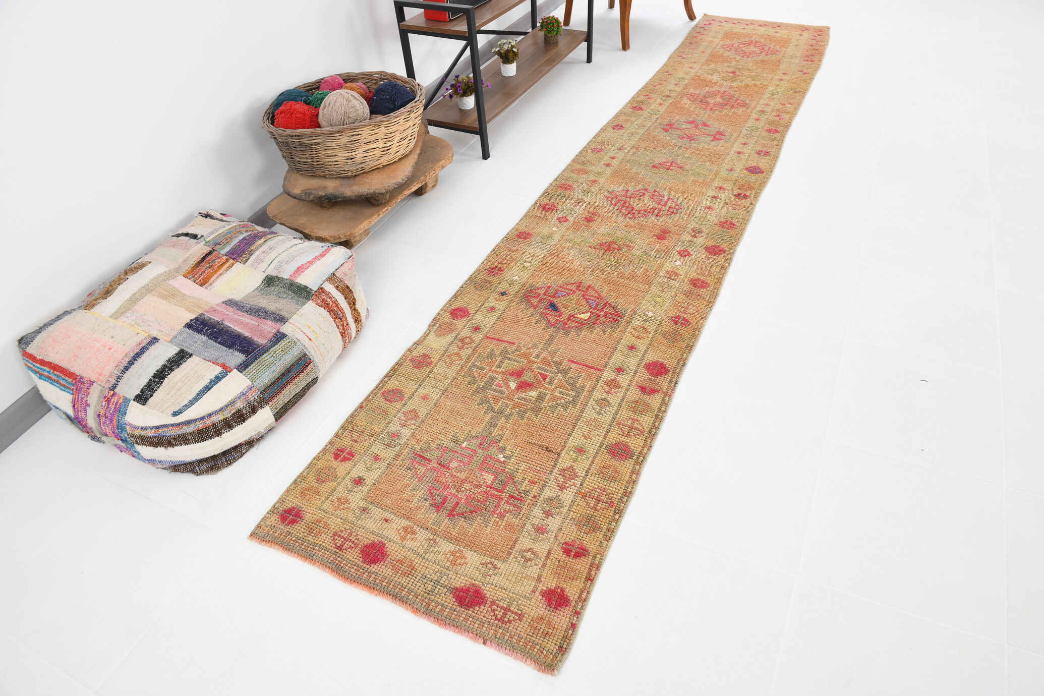 Oushak runner rug 77x386cm