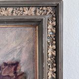 Vintage original flower oil painting, flower still life art