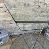 Modernist desk chrome and glass