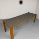 Large modernist plywood table, Memphis style, 1980s