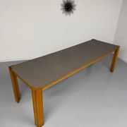 Large modernist plywood table, Memphis style, 1980s