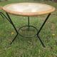 Vintage rattan armchair and coffee table attributed to Rohe Noordwolde