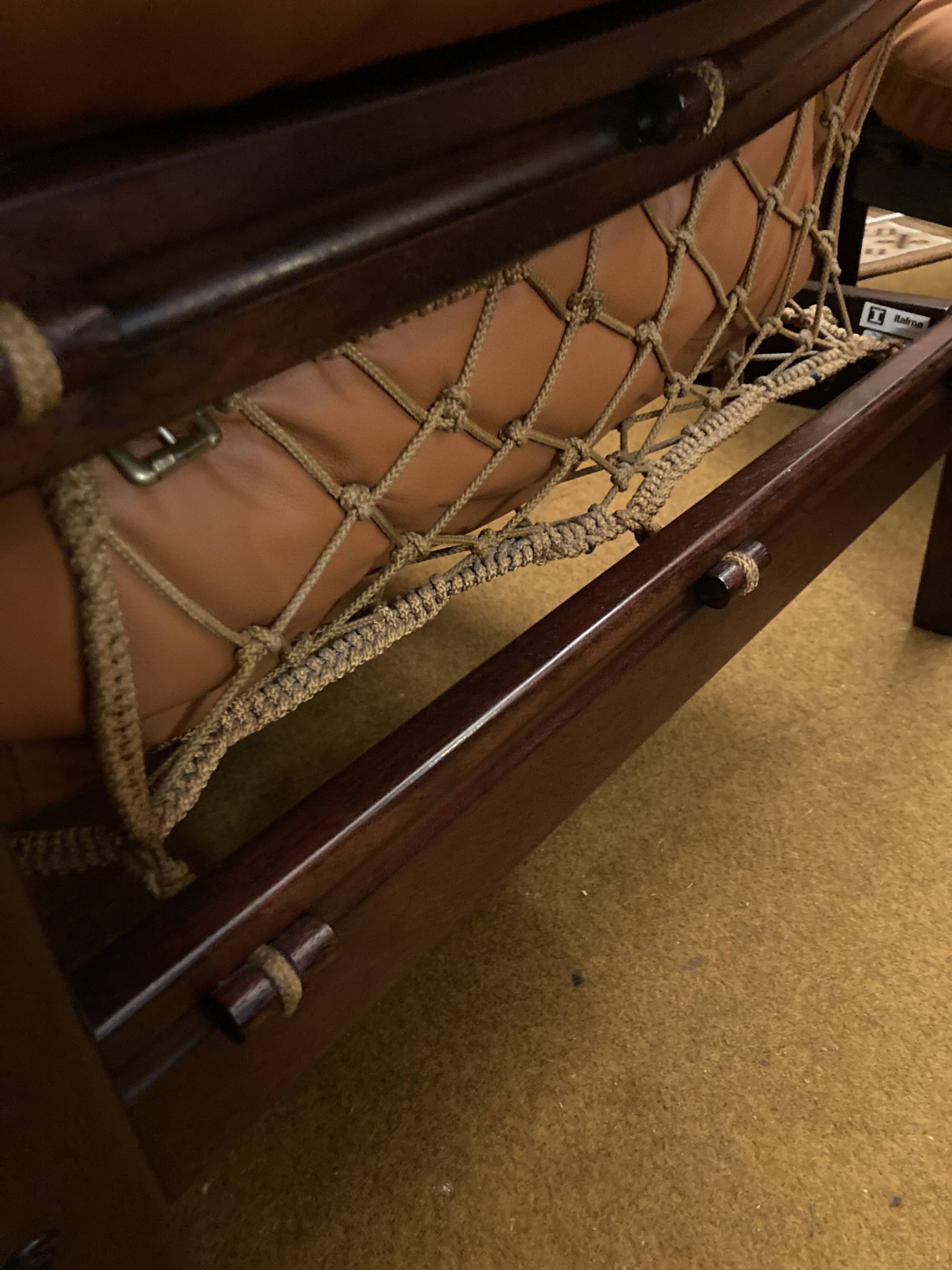 Rare set by JEAN GILLON, TIJUCA salon - 5 pieces - rosewood & leather