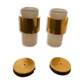 Pair of Brass & Opaline wall lamps