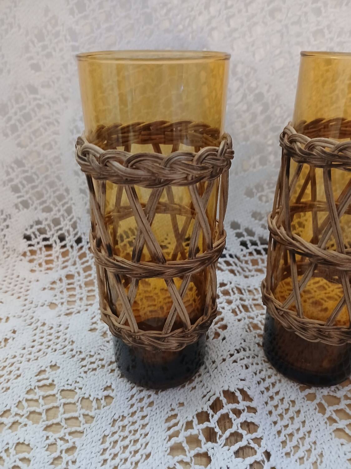 4 vintage orangeade glasses