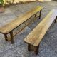 Solid oak farmhouse bench 220cm for rustic farmhouse table 1950
