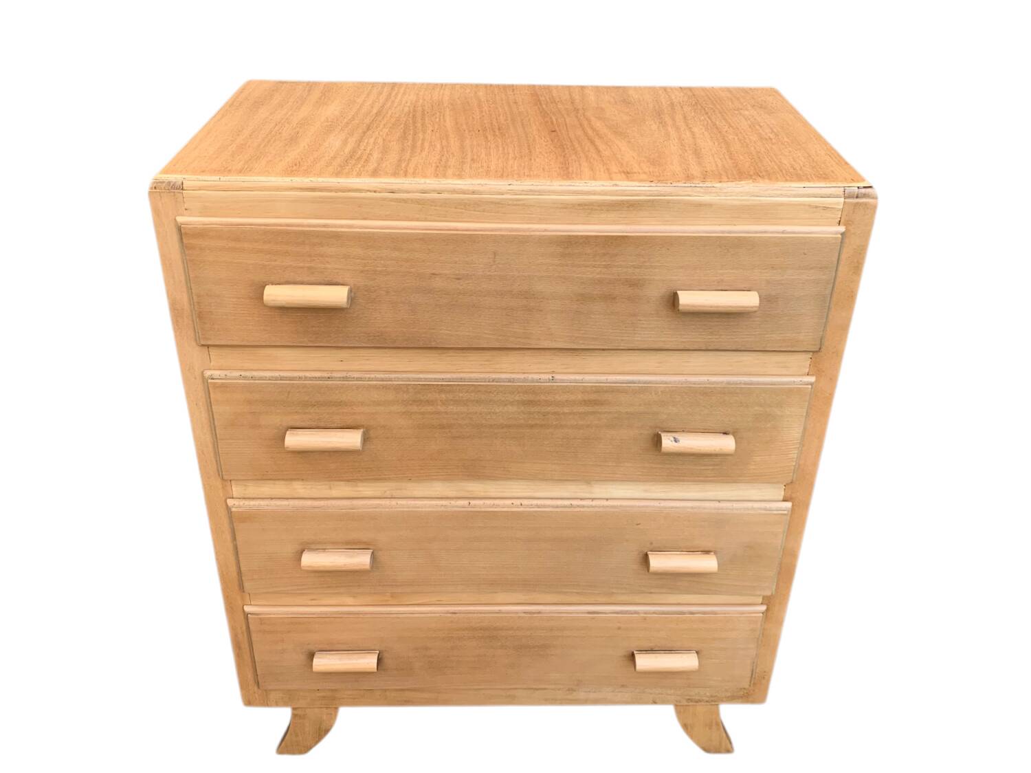 Raw wood art deco chest of drawers