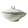 Vintage golden white porcelain soup tureen L' Amandinoise