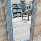 Ancien miroir Art nouveau en teck birman