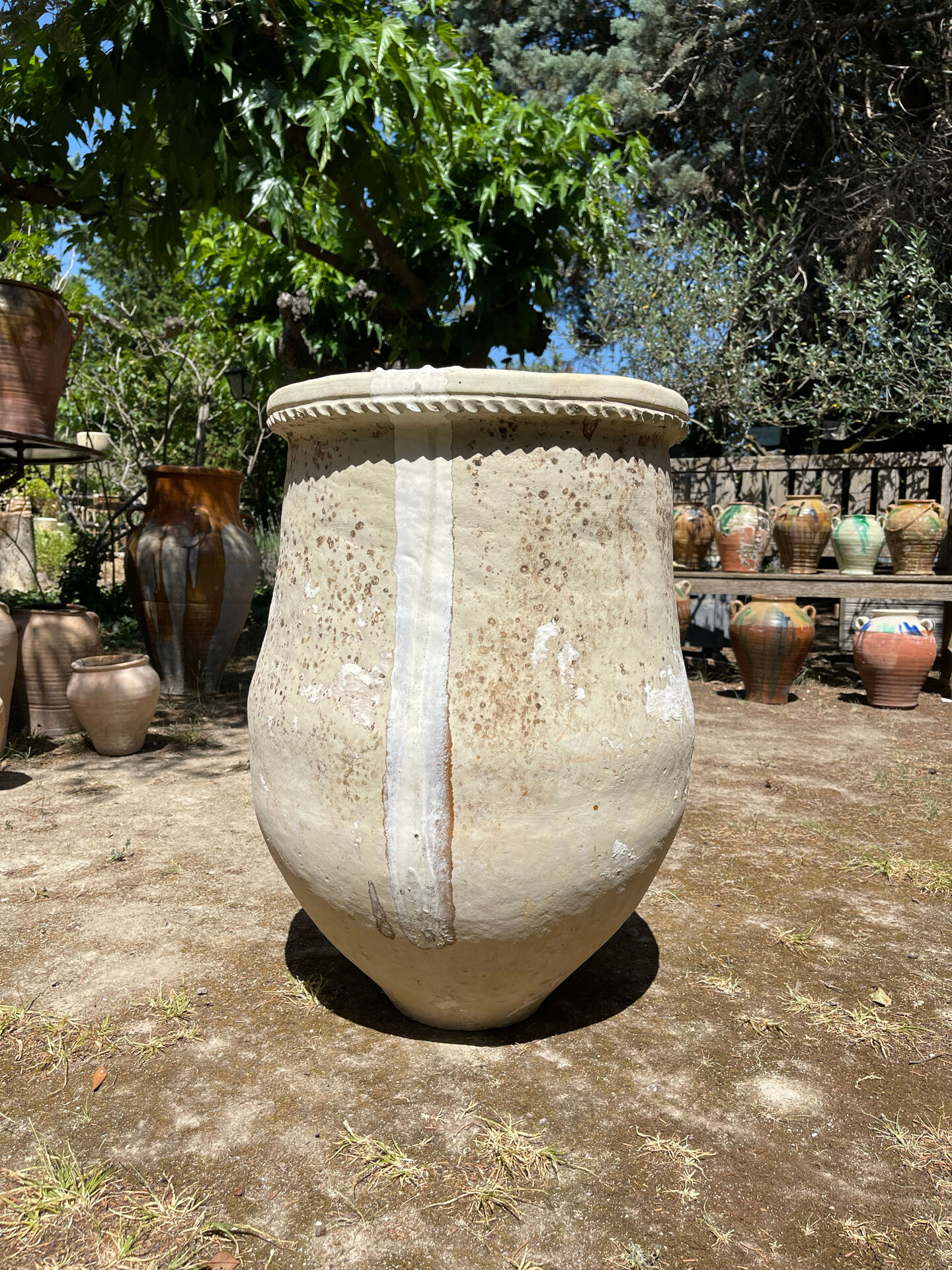 Ancient terracotta pottery jar