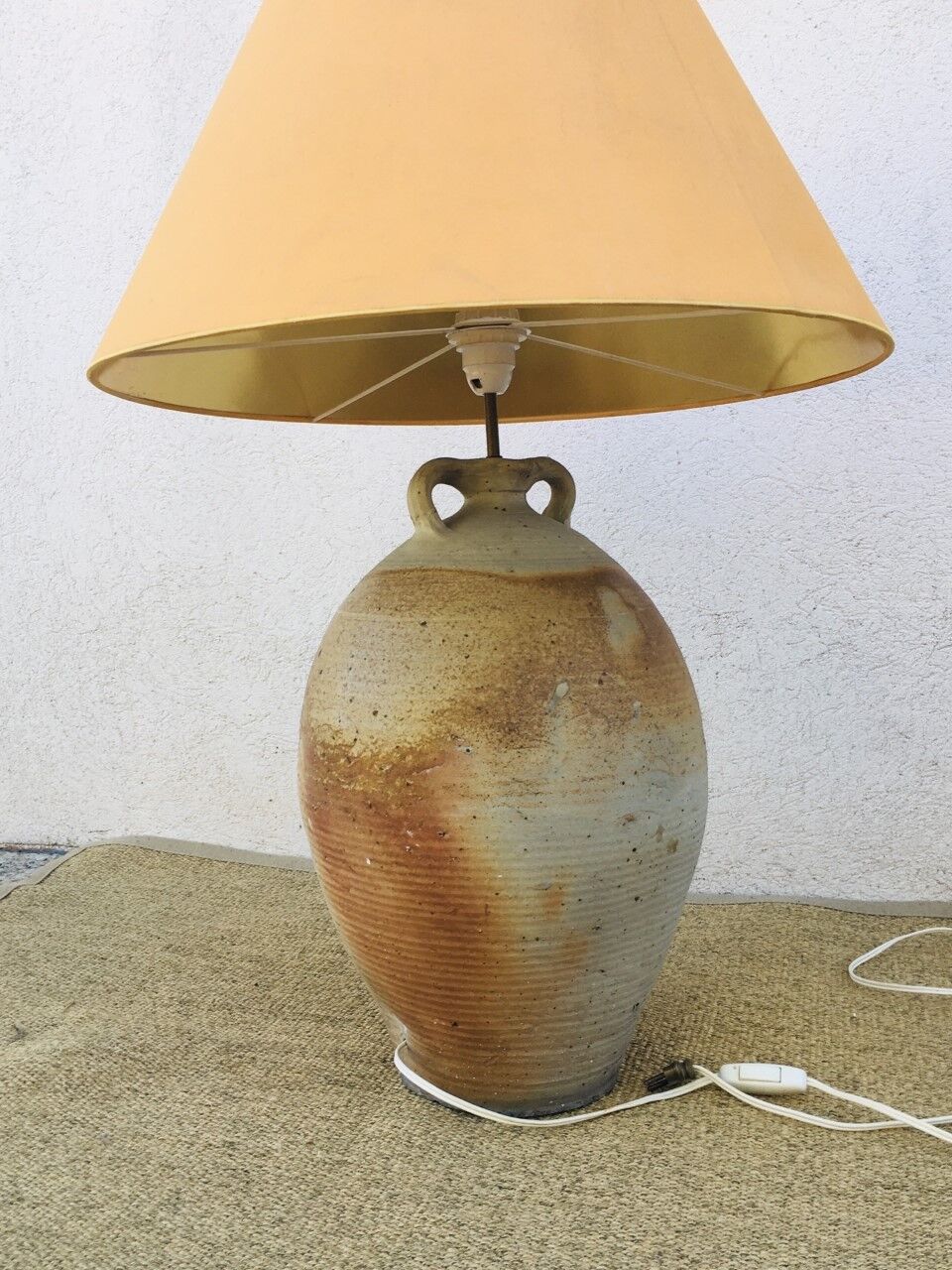 Antique pottery lamp foot