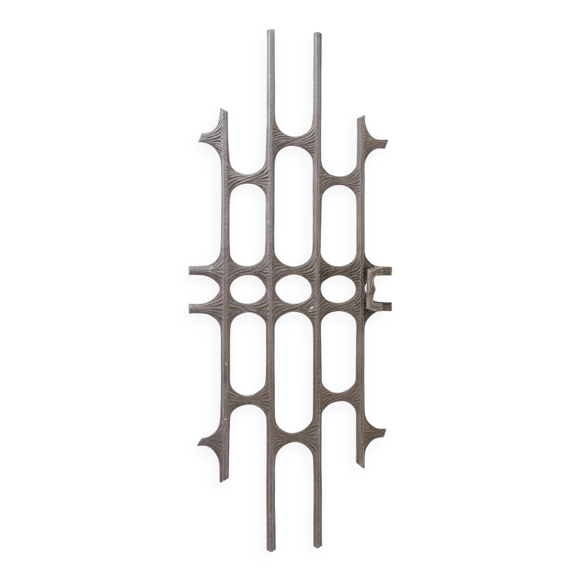 Brutalist cast aluminum door panel in the style of Paul Evans, 1960s