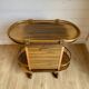 Bar cart / Vintage Art Deco service trolley – Wood and copper