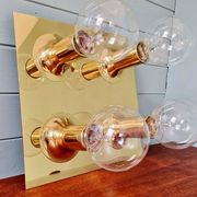 Tubular ceiling light in brass, Cosack Leuchten, 1970