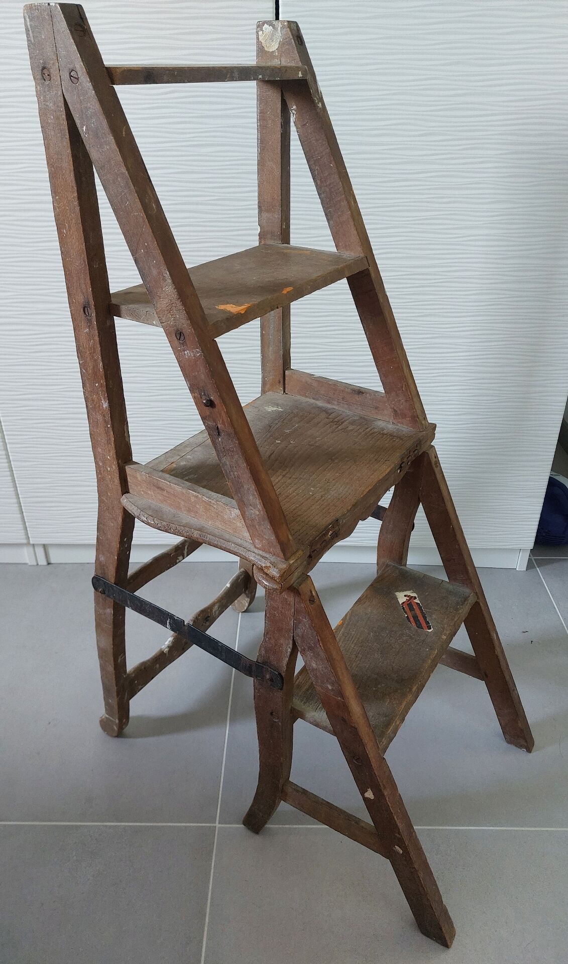 Antique step stool chair