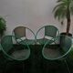 4 garden chairs suite half moon vintage 80s italian design
