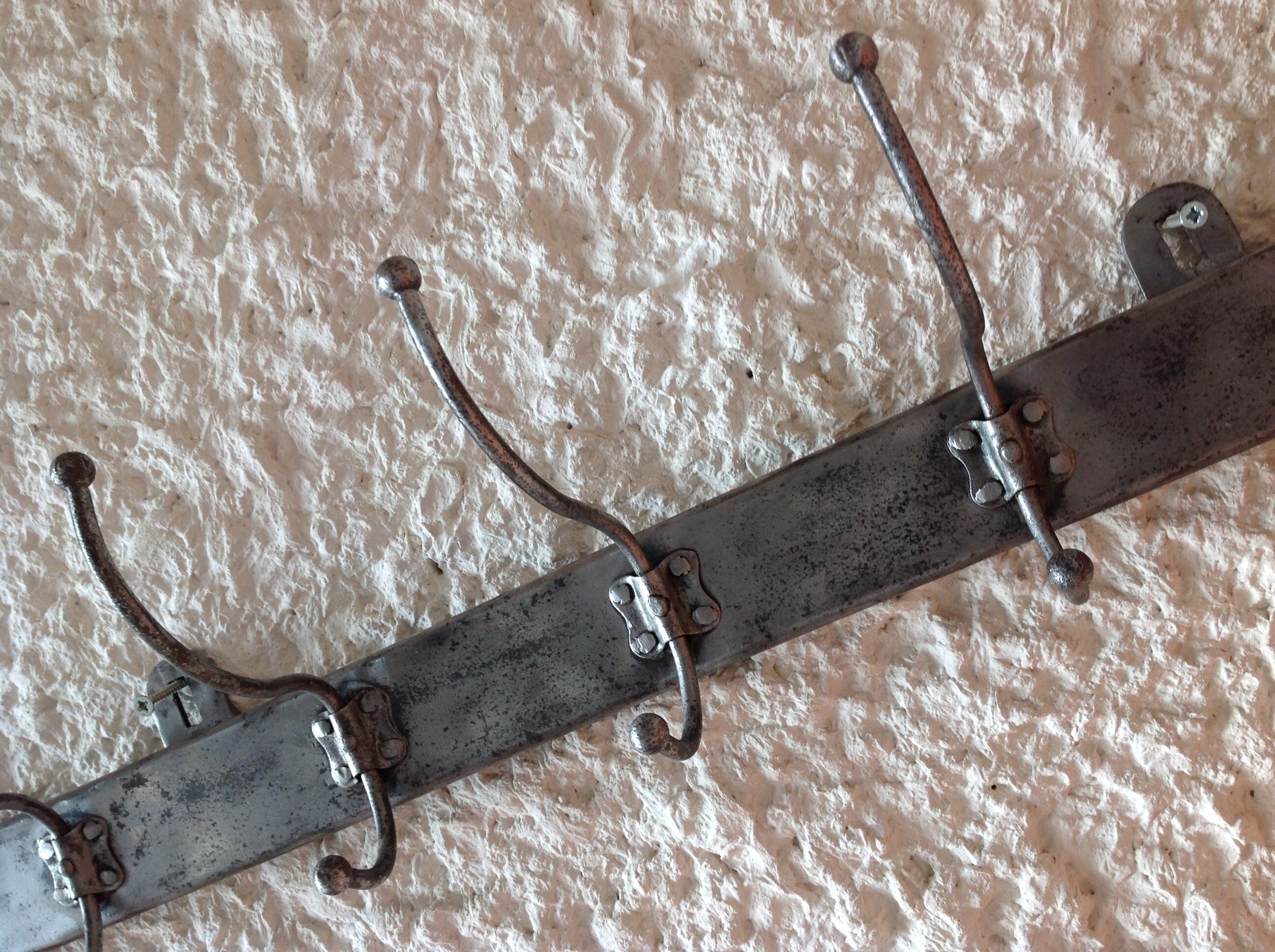 Coat rack with seven-headed metal industrial style / vintage 50-60s