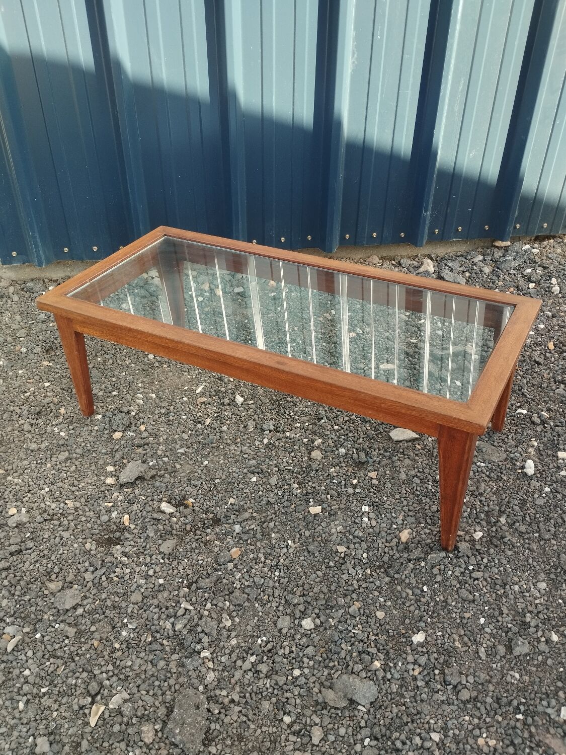 Vintage Scandinavian-style wooden coffee table.