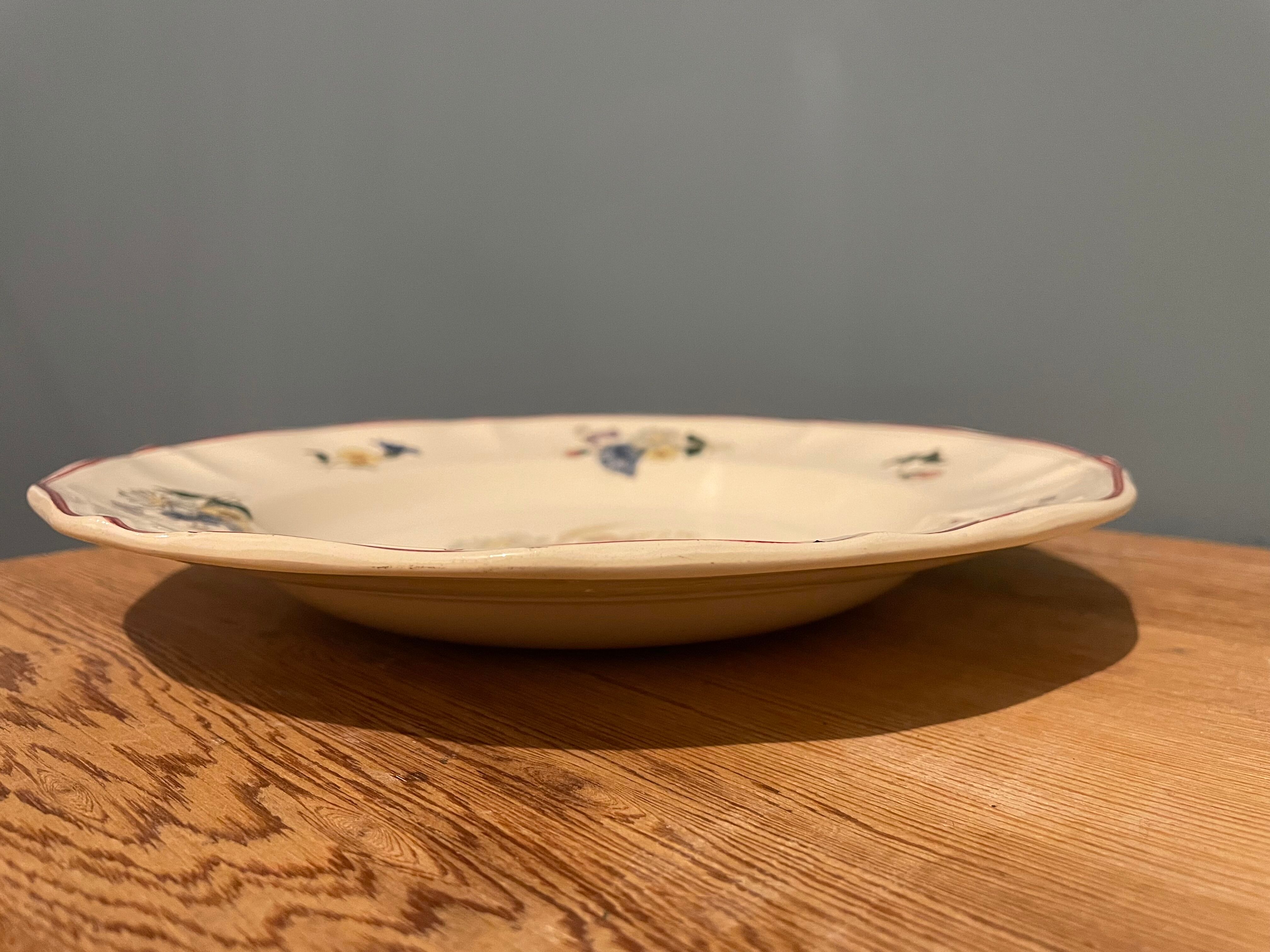 Set of 8 hollow plates in Earthenware Digoin Sarreguemines, Agreste model