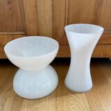 Vase diabolo en verre blanc Anne Nilsson pour Ikea