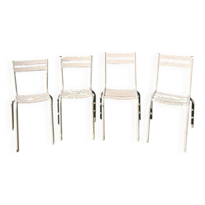 4 chaises vintage en - fer