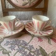 Set of 2 vintage Digoin coffee cups