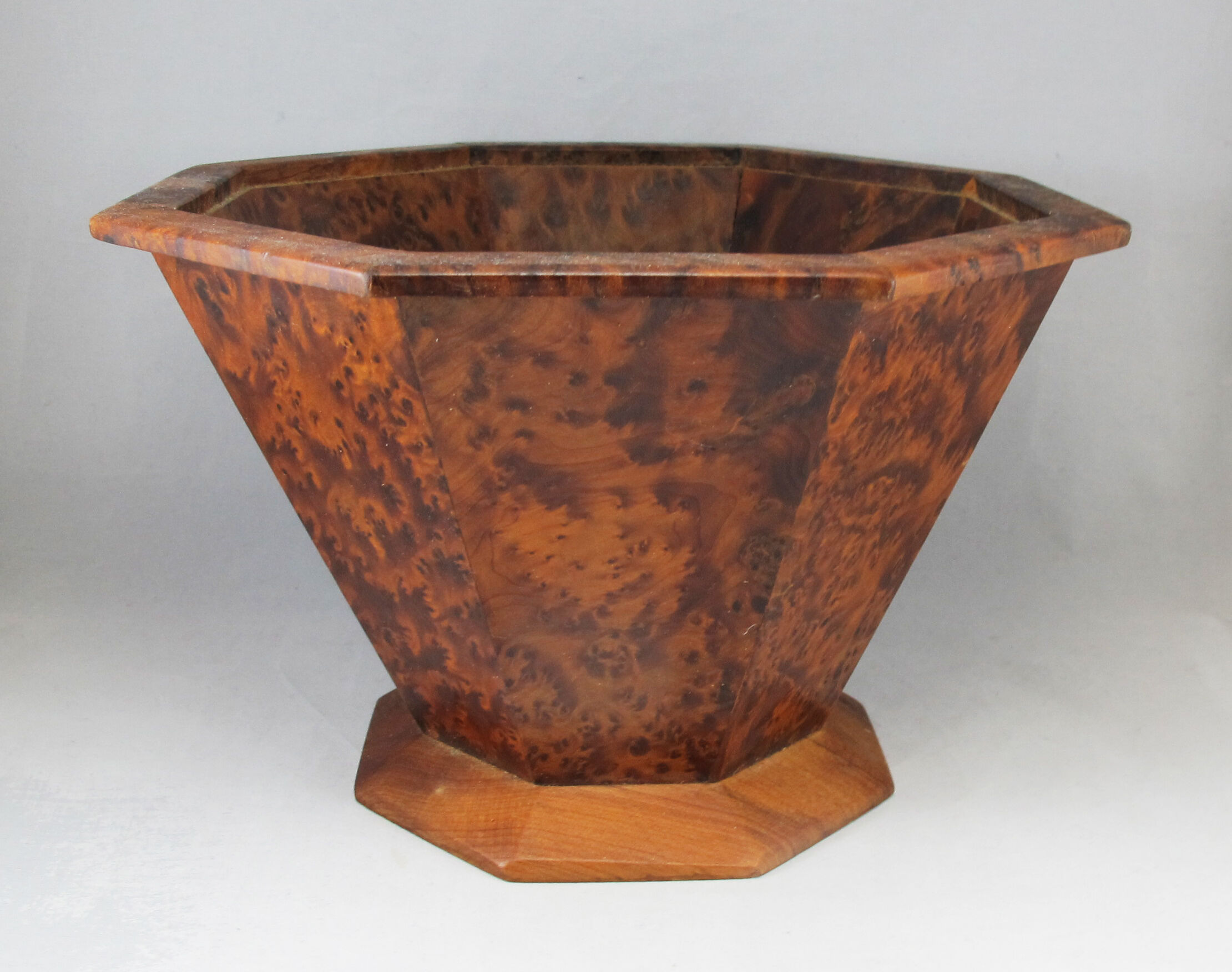 Basket or empty wooden pocket and cedar magnifying glass veneer