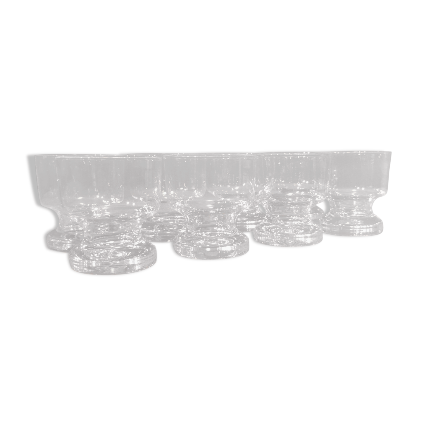 Set of 8 walk glasses in vintage glass design 70's 80's