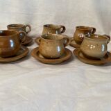 Ensemble de 6 tasses en grès vintage