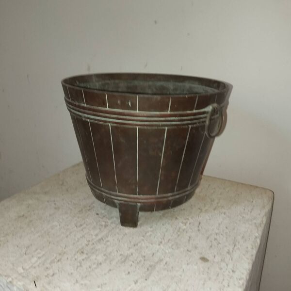 Jardinière cache pot laiton ancien