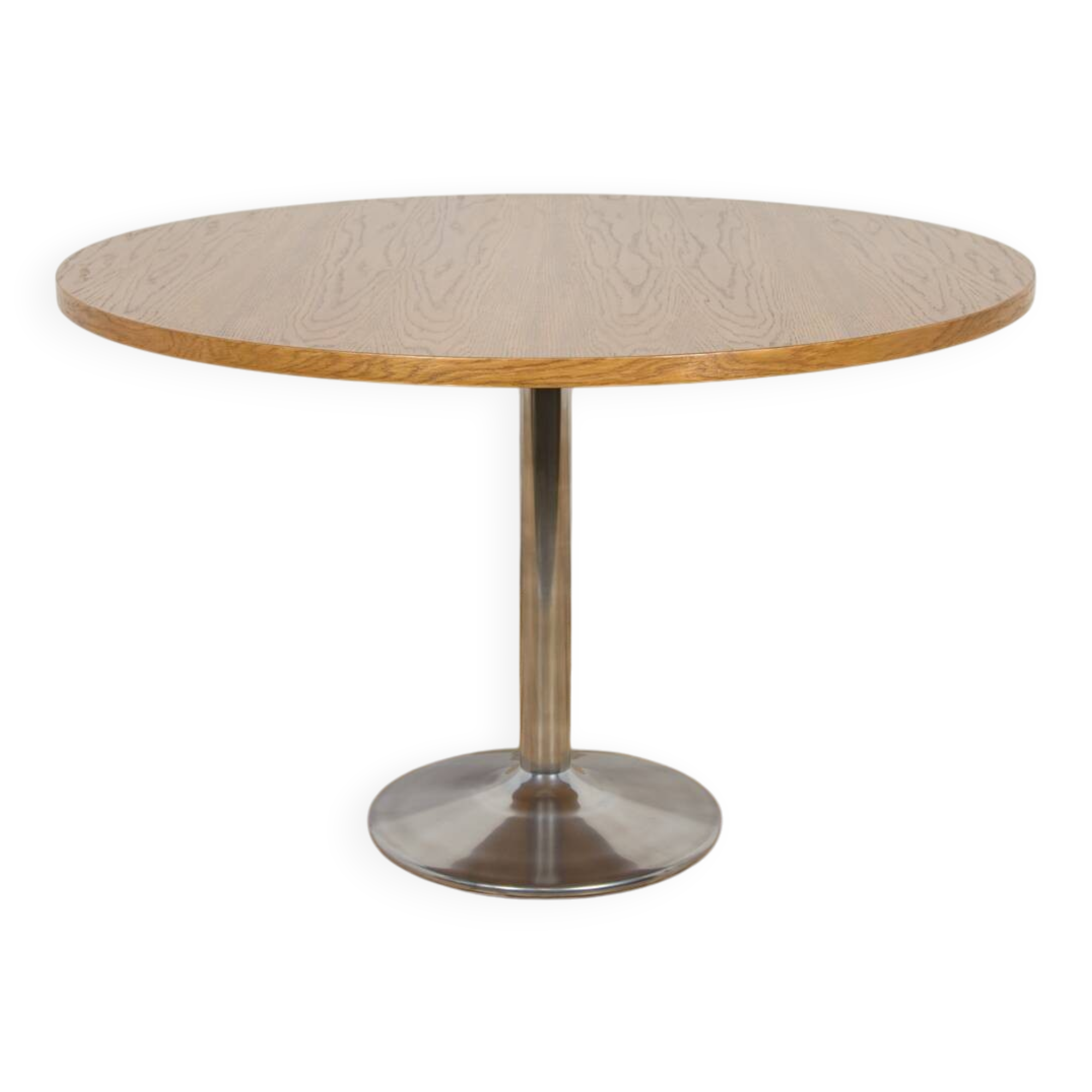Mid-century modern oak round dining table, Denmark, 1970s