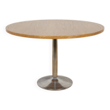 Mid-century modern oak round dining table, Denmark, 1970s