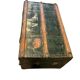 XL vintage green metal industrial trunk / travel trunk