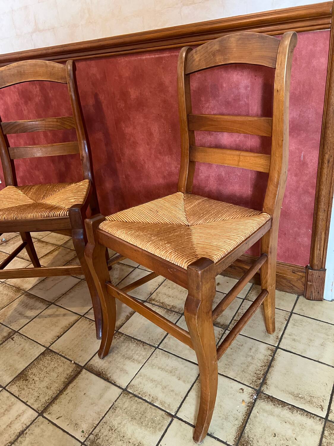 2 straw chairs