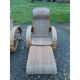 Pair of colonial rattan deck chairs
