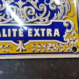 Blue enamelled plate overseas