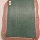 Vintage floral pink ceramic framed mirror signed St-Avit Francalat.