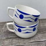 Duo de grandes tasses anciennes digoin