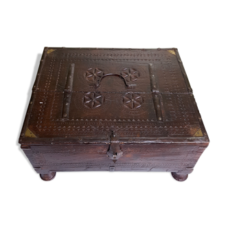 Coffre de Mariage en bois sculpté du Rajasthan époque XIXème